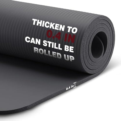 KEEP Extra Thick NBR Yoga Mat for Women & Men, 10mm Thick, 72”x24” Large Exercise Mat with Non-Slip Workout Mat for Yoga, Pilates, Stretching, Meditation – Wide & Cushioned Fitness Mat - color: Grey