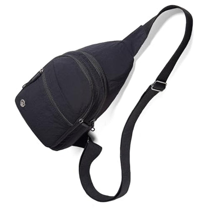 EVANCARY Small Sling Bag Crossbody Bags for Women Men, Sling Backpack Chest Daypack Cross Body Bag for Travel Outdoor - color: X Black