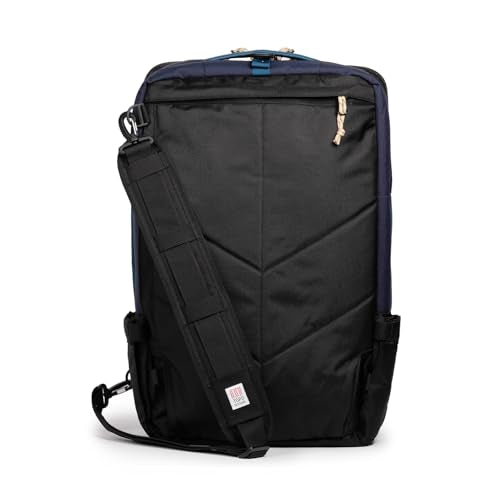 Topo Designs Global Travel Bag – 30L or 40L - Carry-On Compliant Most Airlines, Durable Travel Duffel Bag, Clam Shell Main Pocket, Laptop Sleeve, Backpack, Luggage (40L / Navy/Sahara) - color: Navy/Sahara, size: 40L