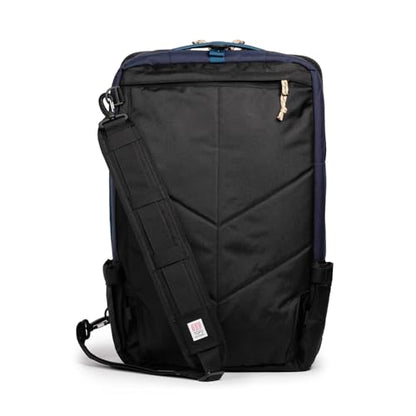 Topo Designs Global Travel Bag – 30L or 40L - Carry-On Compliant Most Airlines, Durable Travel Duffel Bag, Clam Shell Main Pocket, Laptop Sleeve, Backpack, Luggage (40L / Navy/Sahara) - color: Navy/Sahara, size: 40L