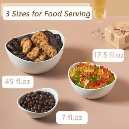 LYEOBOH 3 Tier Serving Bowls Set Tiered Serving Stand, Porcelain Oval Bowls with Collapsible Metal Stand for Entertaining, Party, Dessert Display, Candy, Chip and Dip (Gold)-45oz / 17.5oz / 7oz - color: Gold, style: Oval bowls
