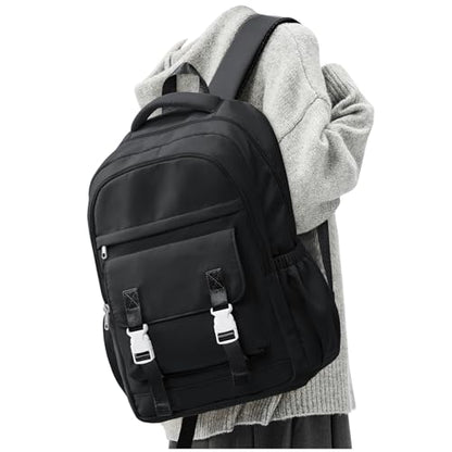 School Backpack For Women Men College Backpack With Lots Of Pockets Cute BookBag Casual Daypack Backpacks For Teens Girls Boys Waterproof(Black) - color: D1-black