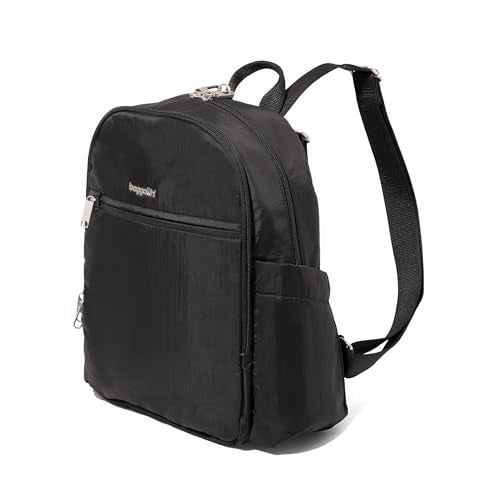 Securtex Anti-Theft Getaway Backpack - 9.4"x13"x5" Travel Safe Bag w/Locking Zippers, Slash-Resistant, RFID - color: Black