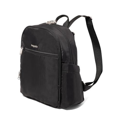 Securtex Anti-Theft Getaway Backpack - 9.4"x13"x5" Travel Safe Bag w/Locking Zippers, Slash-Resistant, RFID - color: Black