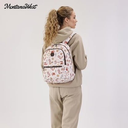 Montana West Backpack for Women Western Travel Backpack Purse Casual Daypack for Laptop - color: Aztec Tan