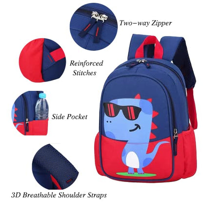 11 Inch Kids Toddler Preschool Travel Backpack Cool Cute Cartoon Daypack (Dinosaur Red) - color: Dinosaur Red, size: Medium