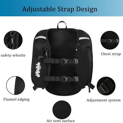 HEIKLN Hydration Backpack,Lightweight Water Backpack with 2L Water Bladder Running Hydration Vest Backpack for Hiking Running Cycling Hiking - color: Black