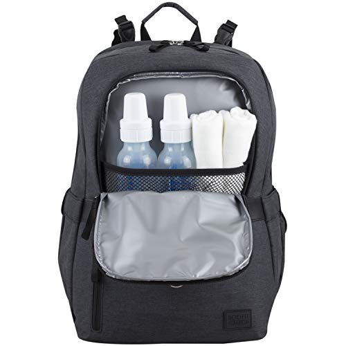 BODHI The Baby Athleisure Tech Diaper Bag Backpack with removable changing pad, Unisex, for Moms and Dads - Black Chambray - color: Black