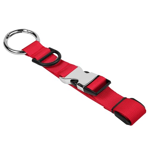 Wisdompro Jacket Gripper Strap, Add a Bag Luggage Straps Baggage Suitcase Belts Travel Accessories with Hook and D-Ring - Make Your Hands Free, Easy to Carry Your Extra Bags - Red - color: Red