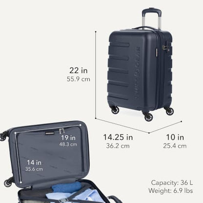 SWISSGEAR Signature Hardside Expandable Carry-On Spinner & Mini Weekender Tote Set, ABS Construction, TSA-Friendly Lock, Navy, 2-Piece Set (19-Inch/Mini Weekender Tote) - color: Navy, size: 2-Piece Set (Mini Weekender/19")