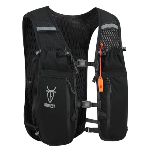 UTOBEST 10L Running Hydration Vest with 2L Bladder – Lightweight Trail Running Vest for Women & Men, Adjustable Marathon Backpack for Running - color: Black (Vest Only), size: XL (Chest Size:40-45inch)