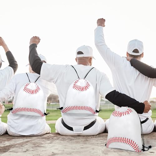 15 Pcs Baseball Drawstring Bags Backpack Birthday Party Goodie Favor Bags Gift Bag for Gym Sports Storage Travel - style: Baseball
