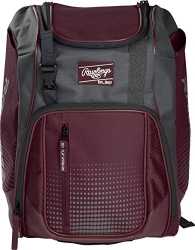 Rawlings | FRANCHISE Backpack Equipment Bag | Baseball/Softball | Rec/Travel | Multiple Styles - color: Maroon
