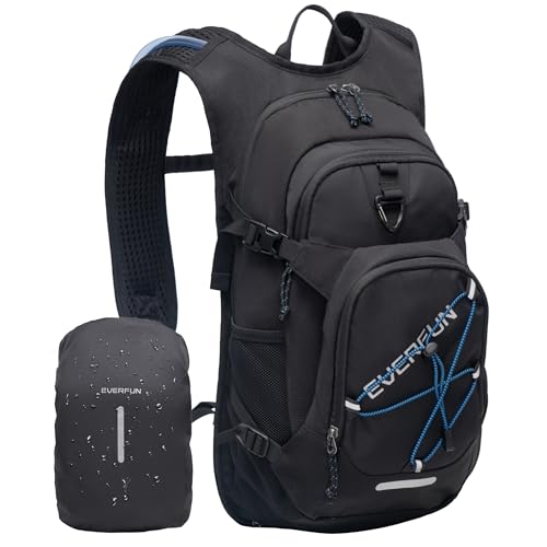 Everfun Hydration Backpack 18L with Water Bladder 2L/3L Hiking Water Backpack Women Men Hydration Pack Insulated Lightweight Day Hydropack with Storage for Hiking, Biking, Running, Festival - color: Black, size: 2L Bladder
