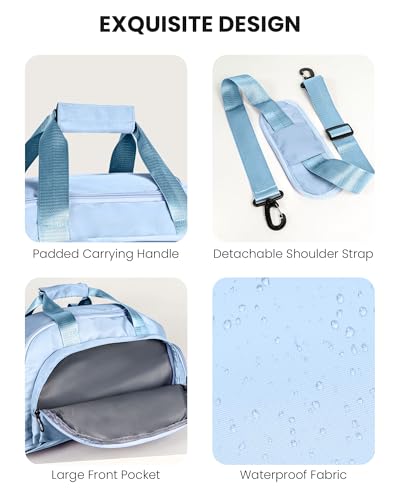 Personalized Gym Bags with Shoe Compartment, Dance Recital Gifts - color: Light Blue, style: V