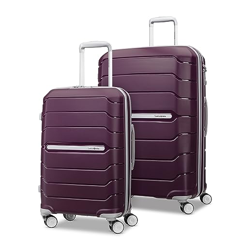 Samsonite Freeform 2-Piece Luggage Set - Carry-On & Large Checked Luggage with Dual Spinner Wheels - Durable Polypropylene Hardshell - TSA Lock, Airline-Approved - Expandable - Amethyst Purple - color: Amethyst Purple, size: 2-Piece Set (Carry-on/Large)