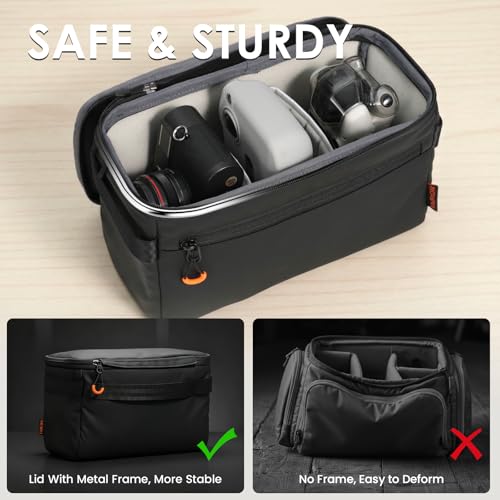 TARION Padded Camera Insert Bag Protective Framed DSLR Inner Case Organizer | Fits 1 Camera and 2 Lenses - Removable Lid Compatible for DSLR SLR Mirrorless Cameras ShellCore XS - style: Xs (1 Camera 2 Lenses)