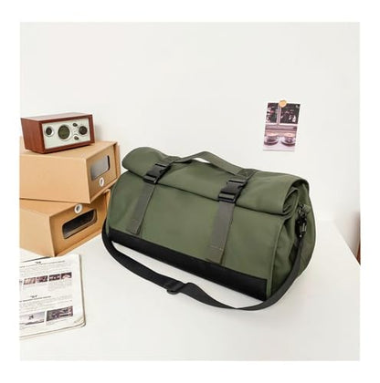 Large capacity travel bag, business travel carry-on baggage backpack, wet and dry separation sports and fitness bag(Green) - color: Green