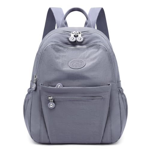 Backpack Purse for Women Ladies Nylon Bag Casual Daypack Travel Shopping Pack (A Style Grey) - color: A Style Grey