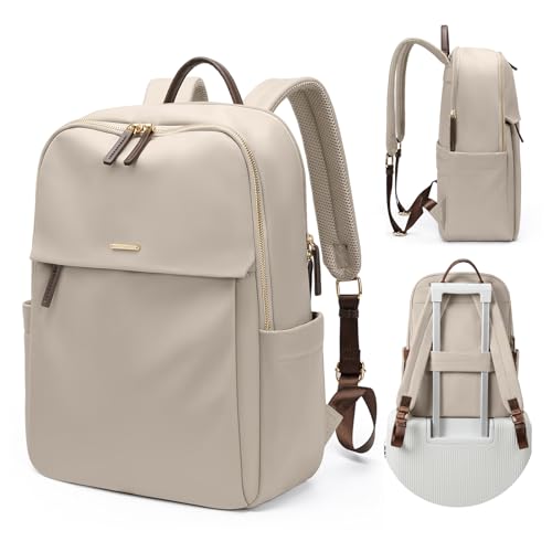 GOLF SUPAGS Women Laptop Backpack with Separate Laptop Compartment Fits 14 Inch Notebook Casual Daypack for Work Travel College Backpack Book Bags - color: Apricot-upgrade, size: 14 Inch