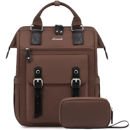 LOVEVOOK Laptop Backpack for Women Work Travel Commuter Backpack Business Computer Bag Teacher Doctor Nurse Bags College Backpack Purse Laptop Bag, 15.6 Inch, Coffee-black - color: Coffee-black, size: 15.6 Inch