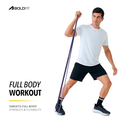Boldfit Heavy Resistance Band for Exercise & Stretching, Pull Up Band Suitable in Home & Gym Workout, Power Bands for Men & Women. (Purple 30-45 kg Resistances)(Material: Latex)