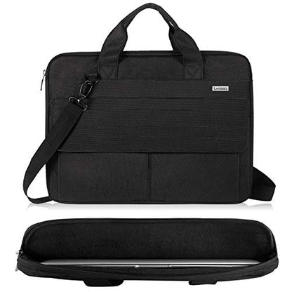 LANDICI Laptop Bag Carrying Case 15.6 Inch with Shoulder Strap, Slim Waterproof Computer Sleeve Cover Compatible with MacBook Pro 15/16, 15-16 Inch HP Acer Dell Lenovo ASUS Laptop, Black - color: Black, size: 14-15.6 Inch