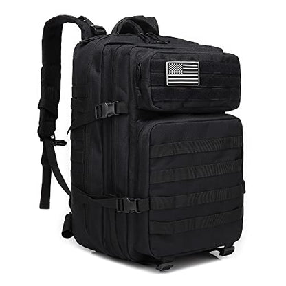Lovelinks21 Hiking Daypacks Assault Backpack Waterproof Motorcycle Backpack Bug Out Pack Rucksack for Outdoor Hiking - color: Black