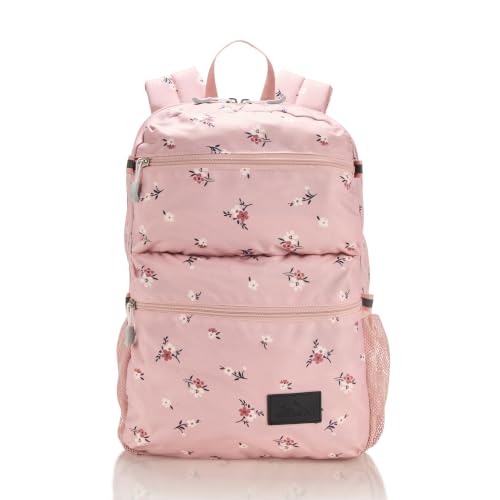 High Sierra Everclass Backpack - Travel or Work Laptop Bookbag with 360° Reflectivity, Dual Water Bottle Pockets & Fits Laptops Up To 15.6”, One Size, FLORAL/SOFT PINK - color: Floral / Soft Pink