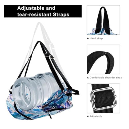 Kamo Drawstring Backpack Bag - Sport Swimming Yoga Backpack with Shoe Compartment, Two Water Bottle Holder for Men Women Large String Backpack Athletic Sackpack for Travel - color: Blue-purple Leaves
