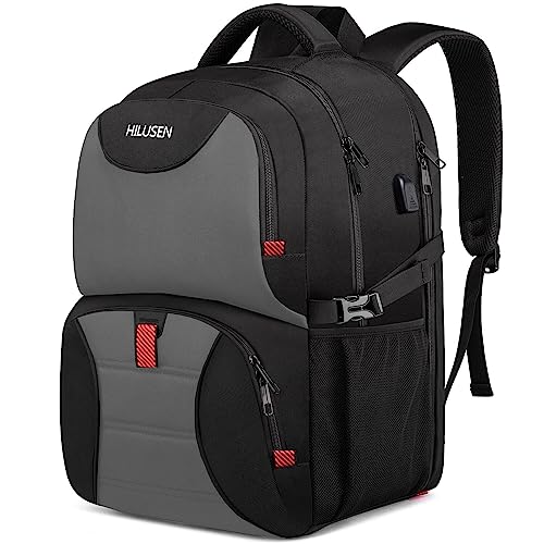 Lunch Bag Backpack, Insulated Cooler Lunch Box Backpack, Extra Large 17inch Travel Laptop Backpack 50L with USB Charging Port, Water Resistant Big work Backpack for Men Women , Grey - color: Grey