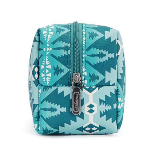 Montana West X Wrangler Travel Makeup Bag Waterproof Cosmetic Bag Portable Makeup Pouch for Women Large Toiletry Bag - color: Turquoise