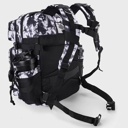 LHI Military Tactical Backpack for Men and Women 45L Army 3 Days Assault Pack Bag Large Rucksack with Shoe Compartment - Blue - color: 1.21 Shoe Compartment(black and White)
