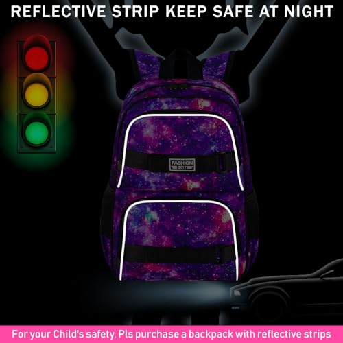 UFNDC Backpack for Girls, 17.5" Water Resistant Cat Galaxy Tie-Dye School Backpacks, Teens Bookbag for Women College Middle - color: Girls Backpack Galaxy Purple