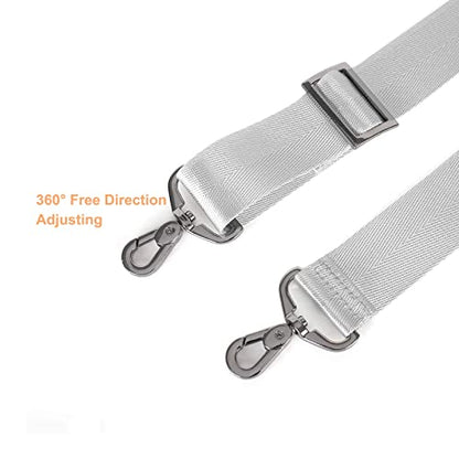 MOSISO 56 inch Shoulder Strap, Adjustable Thick Soft Universal Replacement Non-Slip Fit Padded with Metal Swivel Hooks for Laptop Shoulder Bag/Laptop Messenger Bag/Crossbody Bag, Gray - color: Gray