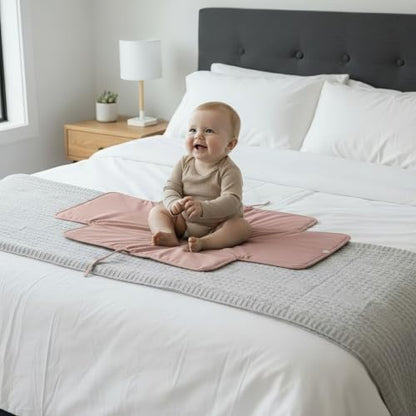 Portable Diaper Changing Pad - Soft and Easy to Clean Diaper Changing Mat for Babies - The Perfect Lightweight and Foldable Pad for Traveling - color: Pink