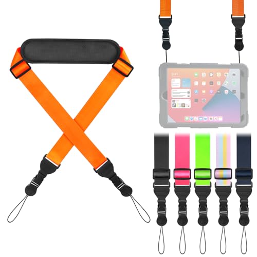 FIEIL Universal Shoulder Strap, Neoprene Padded Bag Strap with Double Adjustable Buckles, Comfortable Neck Lanyard for Camera, Cellphone Tablet,iPad, Laptop, Binocular, Luggage Bag(Orange) - color: Orange