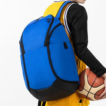 Basketball Backpack, Large Capacity Sports Bag with Laptop Ball Compartment, Soccer Backpack, For Men Using in Sports, Gym, Travel - color: Blue