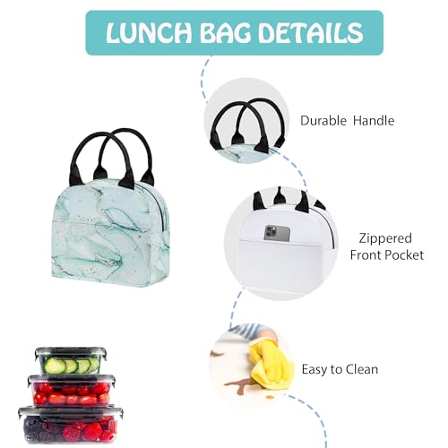 Marble 3PCS Backpack for Boys Girls, Kids Back to School Backpack Set with Lunch Box Pencil Case, 17 Inch Lightweight Bookpack 3 in 1 Set for Teens Elementary Middle High School Students - color: Marble3