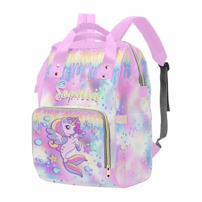 Newcos Custom Name Diaper Bag for Newborn Baby, Personalized Mommy Bags Diaper Backpack with Water Bottle, Customized Nursing Bags Monogram Tote for Mom Wife Women Baby Mothers Day Pink - color: Patten 17