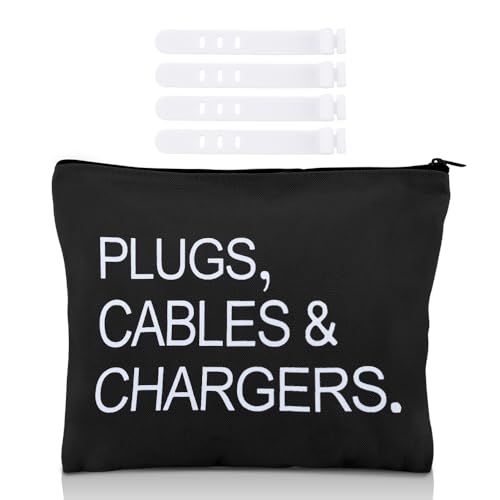 Chargers Makeup Storage Bag for Women Girls Best Friend Bestie Birthday Christmas Gifts for Daughter Niece Sister Chargers Plugs Cables Pouch for Girls Women Charging Cord Travel Organizer - color: plug