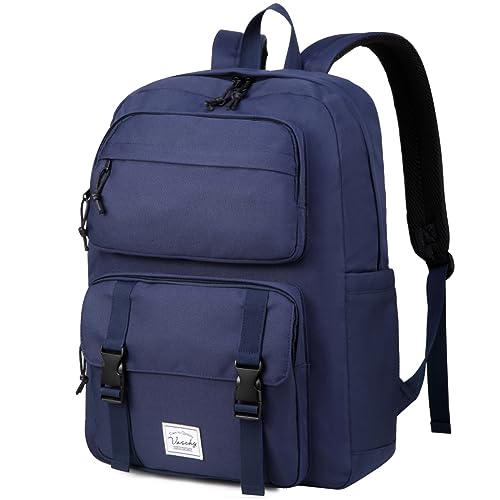 VASCHY Backpack for Men, Unisex Large Fashion Schoolbag Book bag Rucksack for High School/University/Work/Travel/Commuter Blue - color: Dark Blue