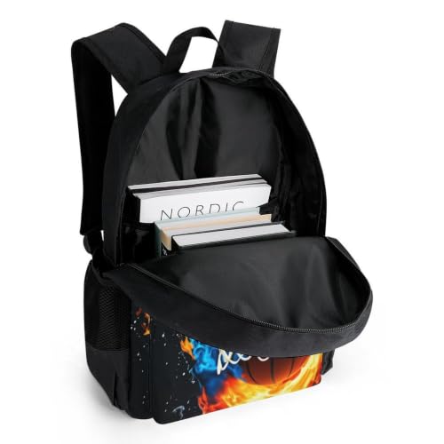 Throw Basketball Backpack, Durable Polyester Daypack with Laptop Compartment, Reinforced Bottom, Adjustable Shoulder Straps And Multi Pockets for Travel And Daily Use - color: Throw Basketball