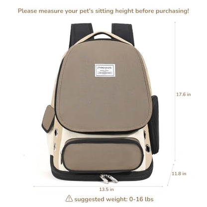 Cat Backpack Carrier, TSA Airline Approved Pet Travel Bag for Small Medium Dogs, Ventilated Hiking Camping Backpack for Cats, Kitten and Puppy up to 18 lbs, Khaki Mesh - color: Khaki Mesh