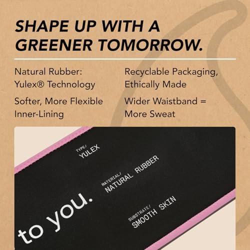 Sports Research Sweet Sweat Waist Trimmer 'Eco Series' - Made w/Yulex Technology · Eco Friendly · Neoprene Free - color: Pink, size: Medium
