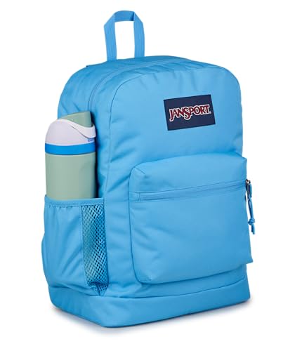 JanSport Cross Town Plus Backpack - Large Main Compartment, Side Water Bottle Pocket, 15-Inch Padded Laptop Sleeve - Electric Azul - color: Electric Azul