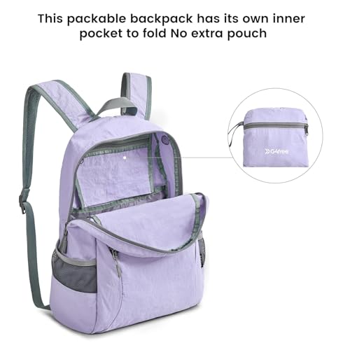 G4Free 20L Small Packable Travel Hiking Backpack for Men Women - color: Light Purple, size: 20L