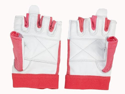 Grizzly Fitness Women's Paw Premium Leather Weightlifting Gloves | Half Finger Style Training Gloves | Extra Padding