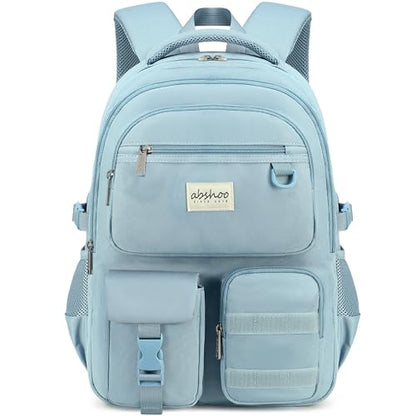 abshoo Large Heavy Duty Backpack For School College Bookbag Casual Multi Pocket Travel Backpacks - color: Blue