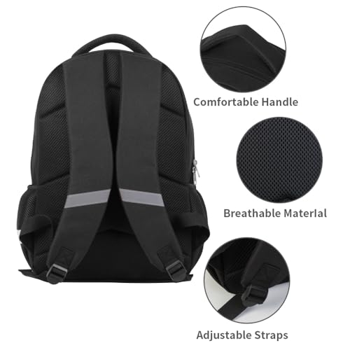 HiMagics Kids Backpack Lightweight Durable Teens Back pack for Boys and Girls School bag with Adjustable Shoulder Straps & Padded Back 17 Inch bookbags with 3D Reflective Football Pattern - color: A06-football